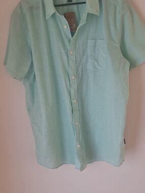 Patagonia Casual Men's Short-Sleeve Linen Shirt - Light Mint Sz XXL NEW WITH TAG